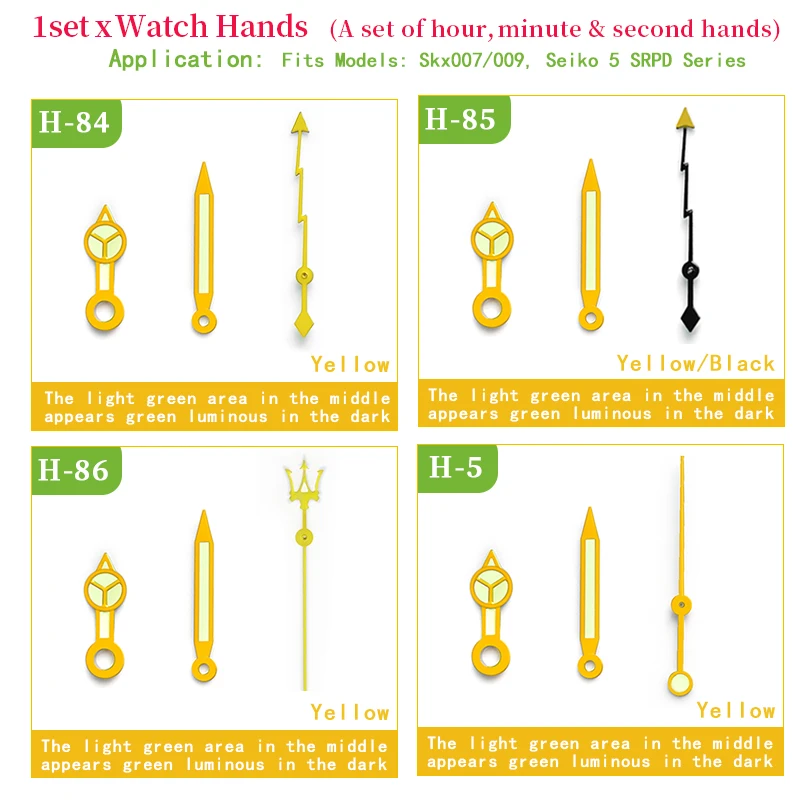 Watch Hands For 7S26 7S36 7S25 7S35 6R15 4R15 4R35 4R36 NH35 NH36 NH38 NE15 6309 7002 7006 Movement SKX007 SRPD Mod Part