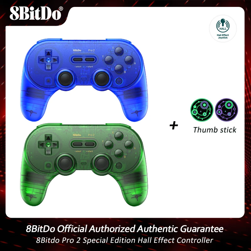 

8Bitdo Pro 2 Special Edition Hall Effect Controller Wireless Joystick Gamepad for Switch PC macOS Android Steam Raspberry Pi