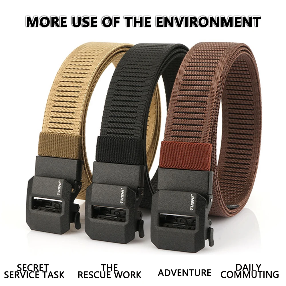 توشي جديد قماش أحزمة للرجال موضة مشبك معدني العسكرية التكتيكية حزام الذكور حزام مطاط للسراويل الجينز الملحقات