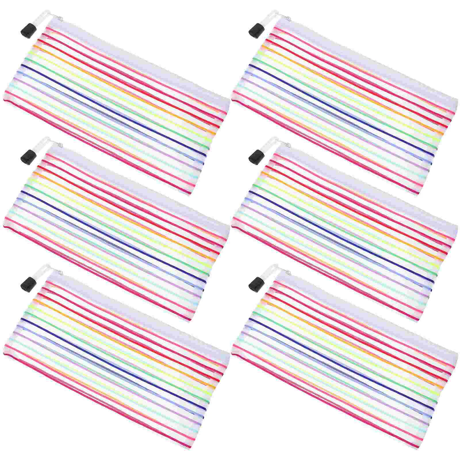 6 Pcs Money Bag Oxford Cloth Receipt Zippered Bags Organization Organizer Cash Pencil Pouches Holder Packing Travel