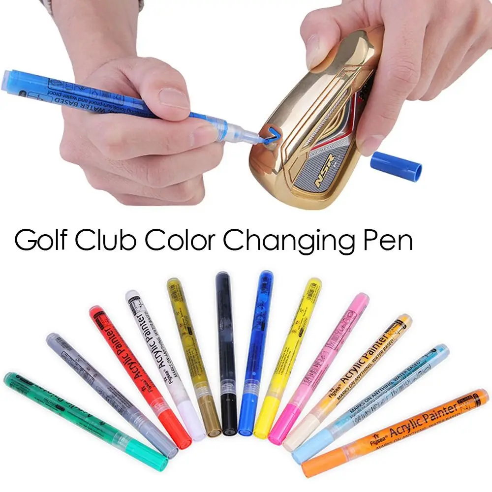 Bolígrafo de Tinta acrílica que cambia de Color para palos de Golf, protector solar fuerte, cubierta impermeable, accesorios de Golf, pintor Acrílico