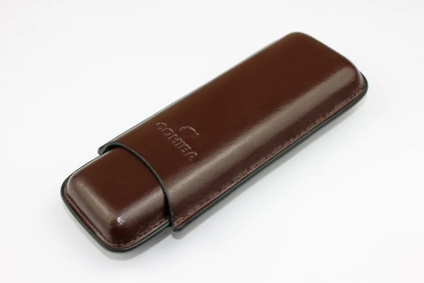 

High Quality Genuine leather Cigarette Case Home Outdoor Travel Trendy Portable Cigar Moisturizing Box Brown Cigar Holder LFB445
