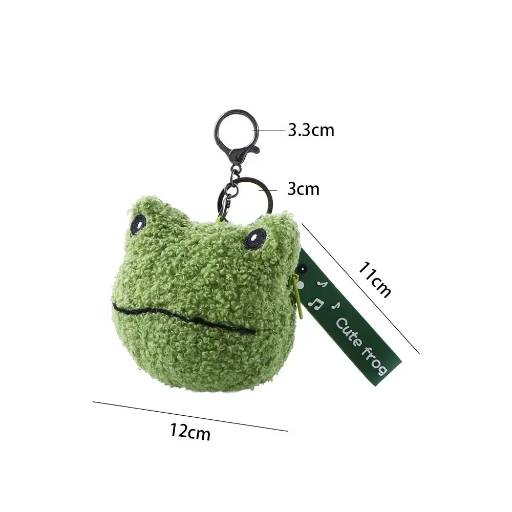 Girls Ladies Earphone Storage bag Lanyard pendant Couple Gift Mini Wallet Zipper Coin Purses Frog Plush Coin Bag Keychain