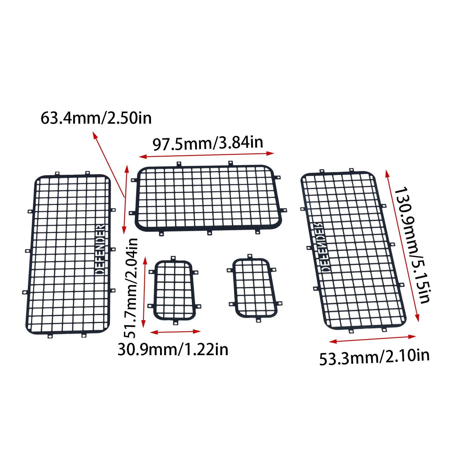[Set di reti per auto Trx4] Traxas Trx4 Defender 82056-4 Speciale telecomando arrampicata auto protezione per finestre in metallo rete lunotto laterale lunotto posteriore parti di aggiornamento integrate