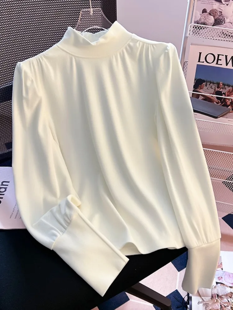 قاعدة منتصف سبتمبر للسيدات irt f-ياقة عالية فقاعة طويلة Sve منتصف Ne عادية طول القطن الكورية Sle #1