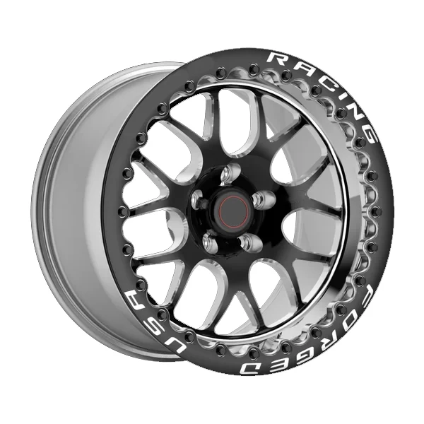 For Forged Drag Racing Wheels Milled Black 15x10 17x10 5x112 5X120 Beadlock Alloy Car  Rims for Mustangs Camaros Corvettes