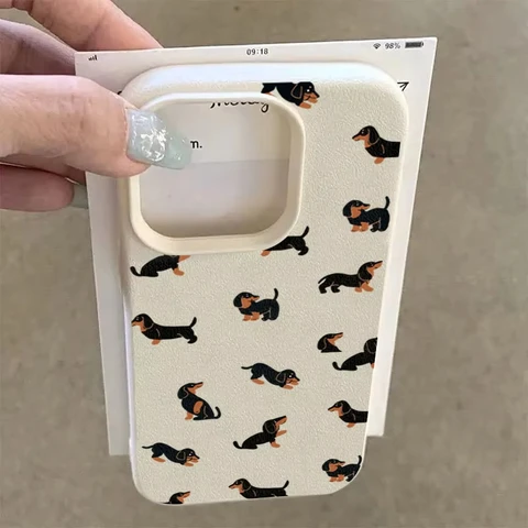 Минималистичный матовый чехол из ТПУ с изображением таксы для iPhone 17 Air, 16, 15, 14, 13, 12, 11 Pro Max, 17 Pro, 16E. Защитный чехол-накладка