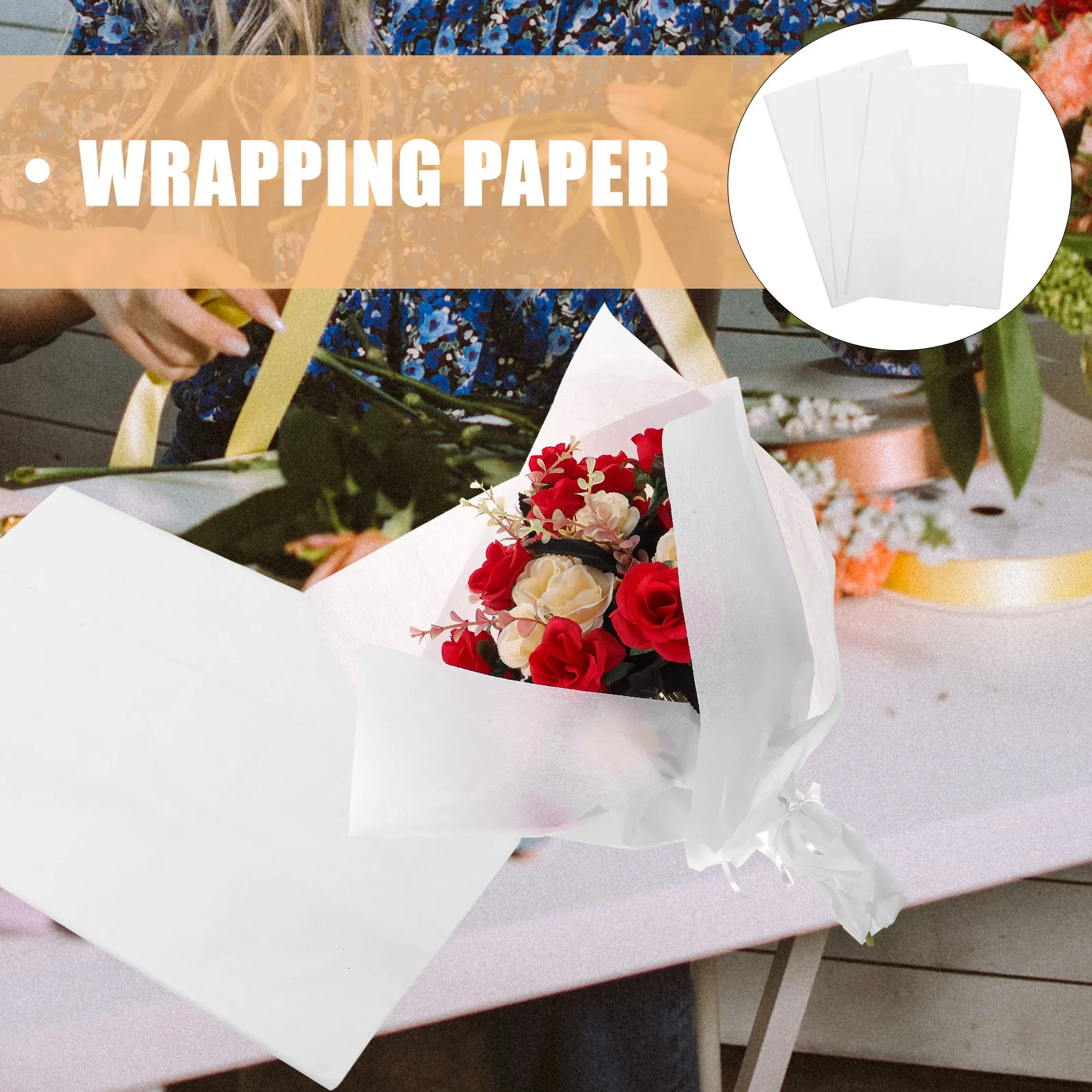 

120 Sheets Decorative Wrapping Paper Ideal for Flower Bouquets Gift Packaging Wedding Decor DIY Craft Projects