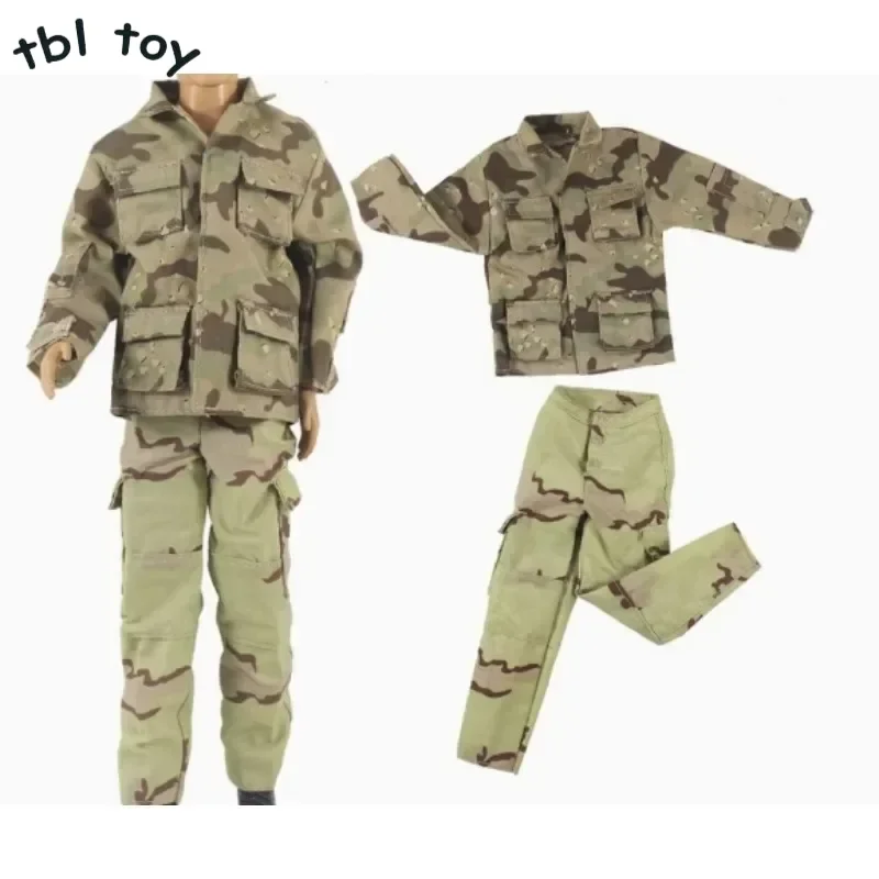 1/6 Scale Male Soldier Camouflage Uniform U.S Army Desert Jacket Pants Trousers Set Clothes Model for 12'' Action Figure Doll