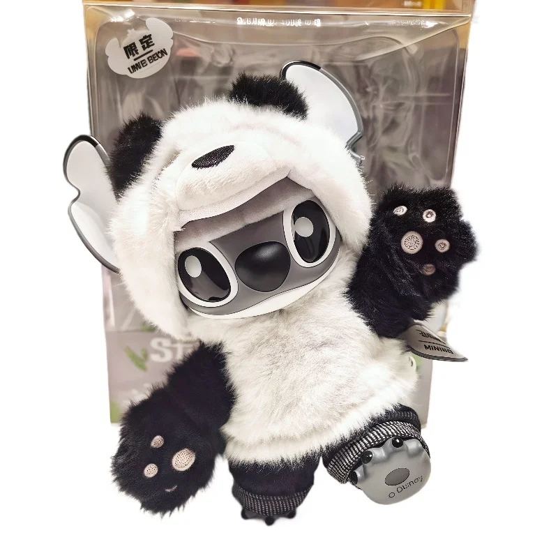 In Stock Kawaii Anime Panda Plush Stitch Elevator Pendant Original Vinyl Figure Model Decoration Collect Toy Blind Box