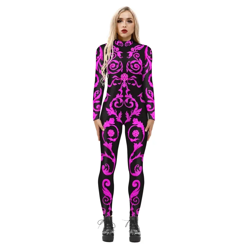 Halloween 3D Printed Costume Party Reflect Cosplay Costume Women  Party Jumpsuits Holiday Zentai Bodysuits Female Elastic Outfit