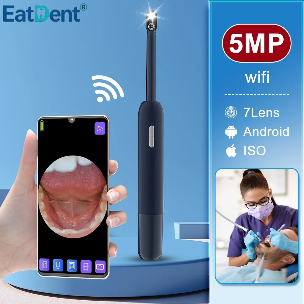 5MP/2MP Wireless WIFI Dental Intraoral Camera Oral Endoscope HD Camera 1080P with 7 LED Dentistry Visual Intra Oral Inspect Tool