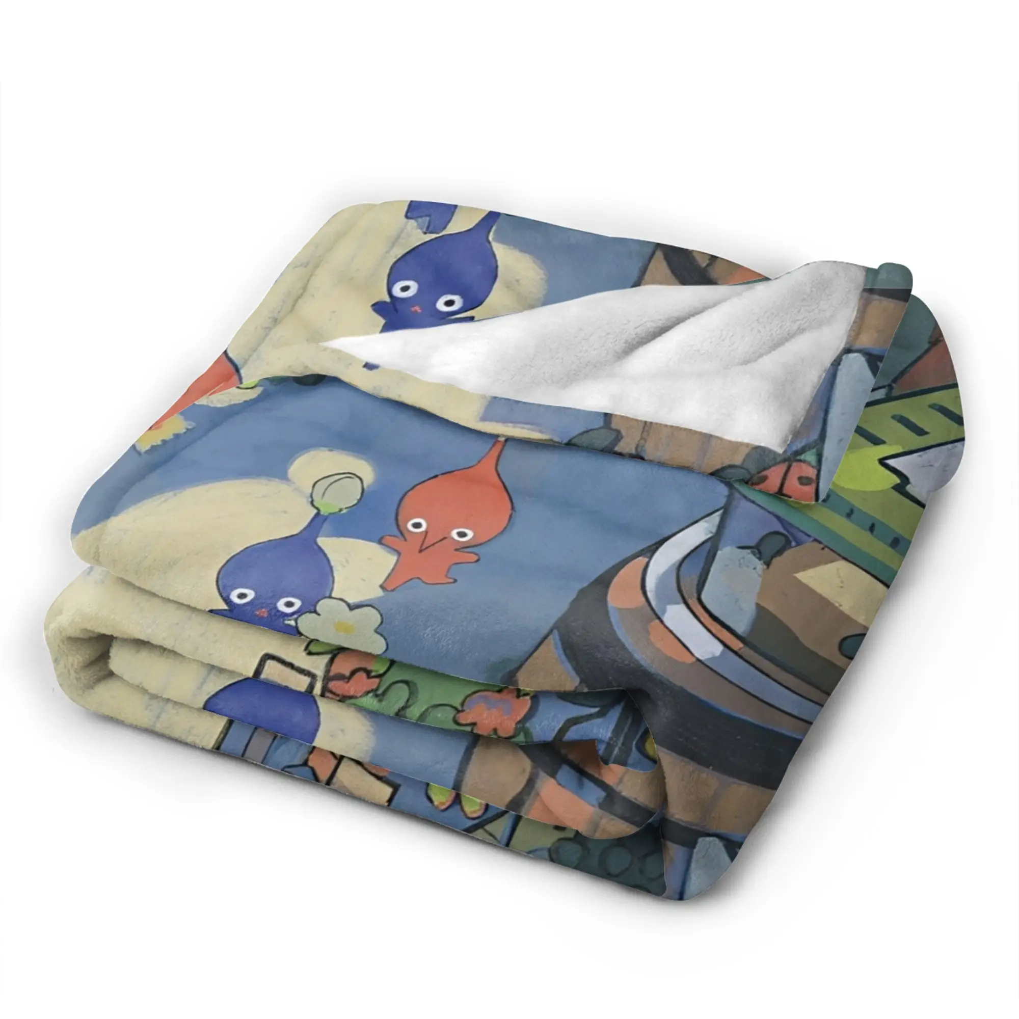Funny Pikmin Game Plush Blanket Students  Flannel Bedding Throws For Home Decor Super Warm Custom Quality Bedspread Gift Idea