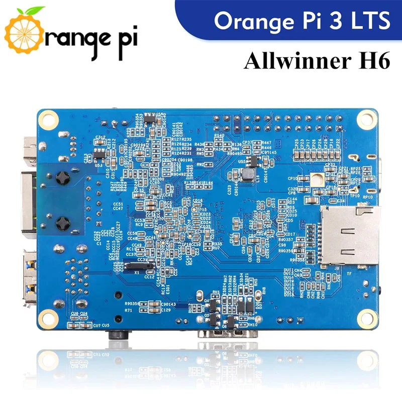 Orange Pi 3 LTS 2GB LPDDR3 8GB EMMC AllWinner H6 SoC Mini Computer WiFi BT5.0 Gigabit Ethernet Run Android 9.0 Ubuntu Debian OS