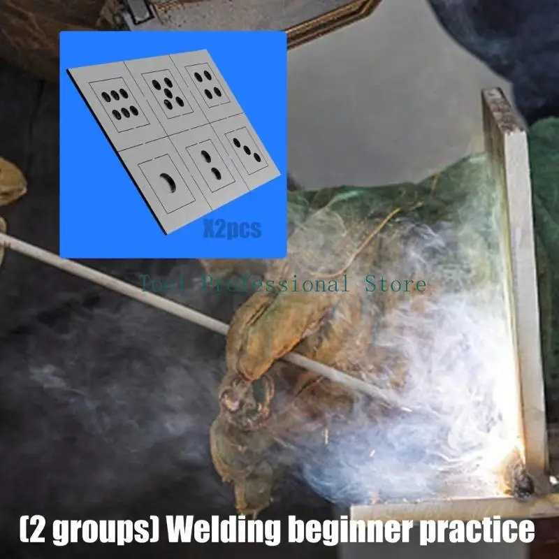 57QF 2Pcs Welding Practice Metal Plates Alignment Training Plate Block Assembly