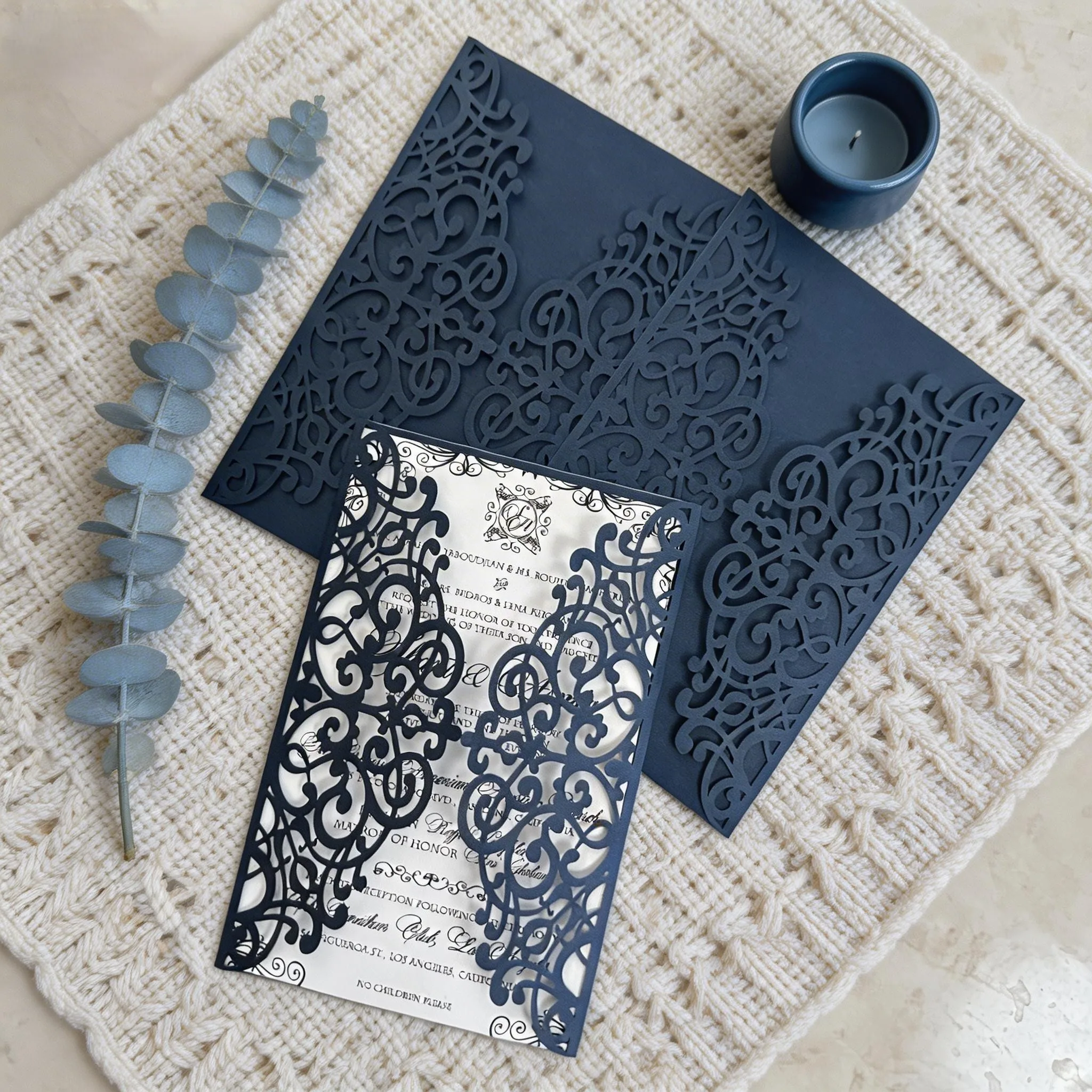 Aliexpress 10*Deep Blue Laser Cut Wedding Invitations,Deep Blue Rose Flower Lace Cards,Personalized Birthday Party Invites,Quinceañera Gift - Aliexpress Deal