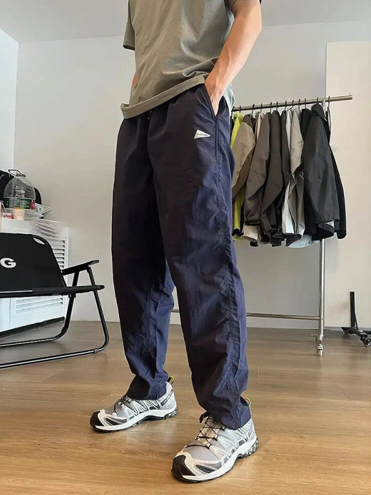 

Американские брюки для спецодежды Qui Dry, мужские свободные летние брюки из ледяного шелка, тонкие повседневные брюки для занятий спортом на открытом воздухе с микроконусом