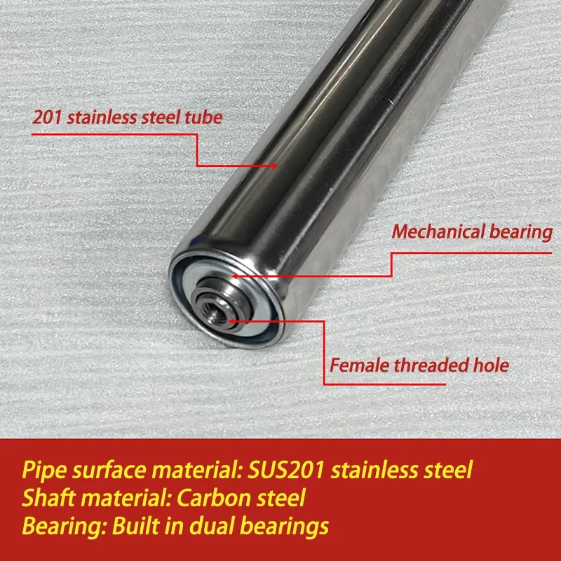 Stainless Steel Conveyor Rollers Diameter 25/32/38/50/60 Length 100-1200mm, Non-powered Roller Conveyor Line Accessories