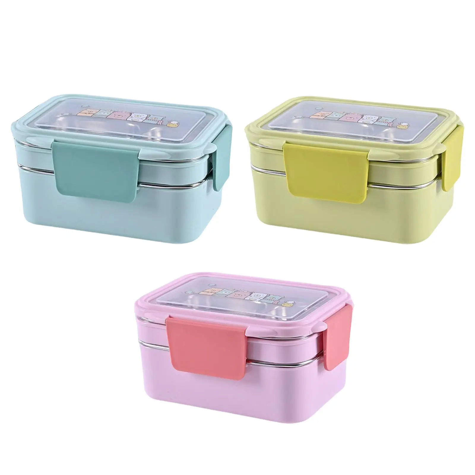 Stainless Steel Bento Box Insulated Thermal with Divided Compartments Food Storage Containers for Hiking Office Camping Outdoor
