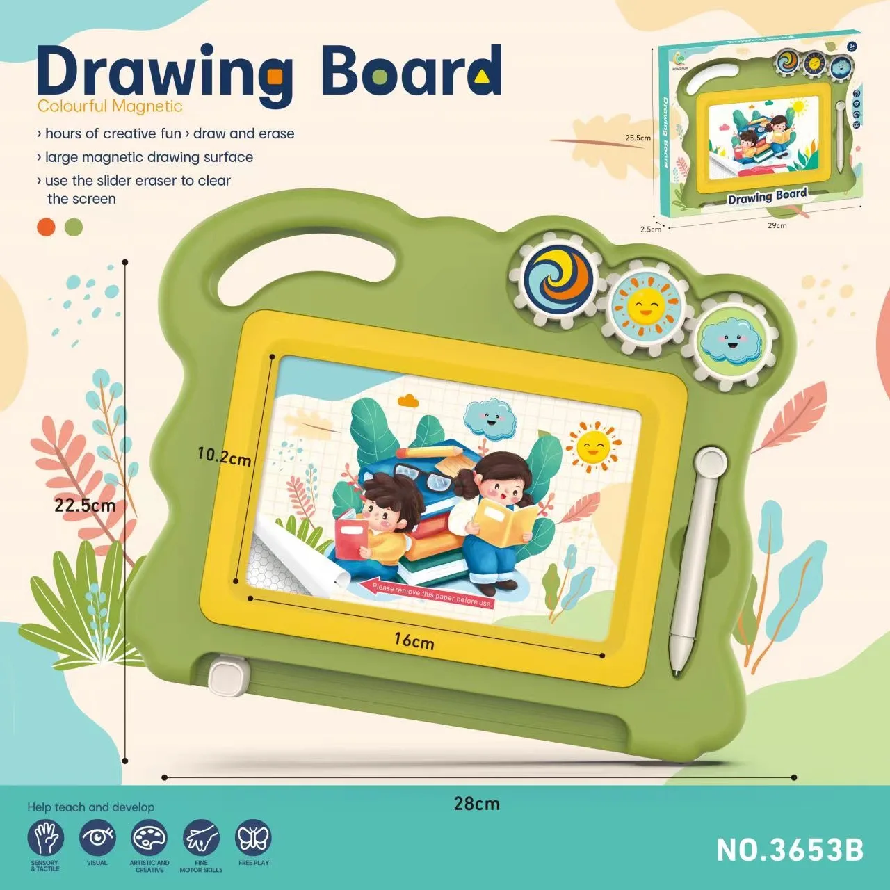 Tablero de dibujo magnético juguete dibujo tablero de escritura blanco y negro