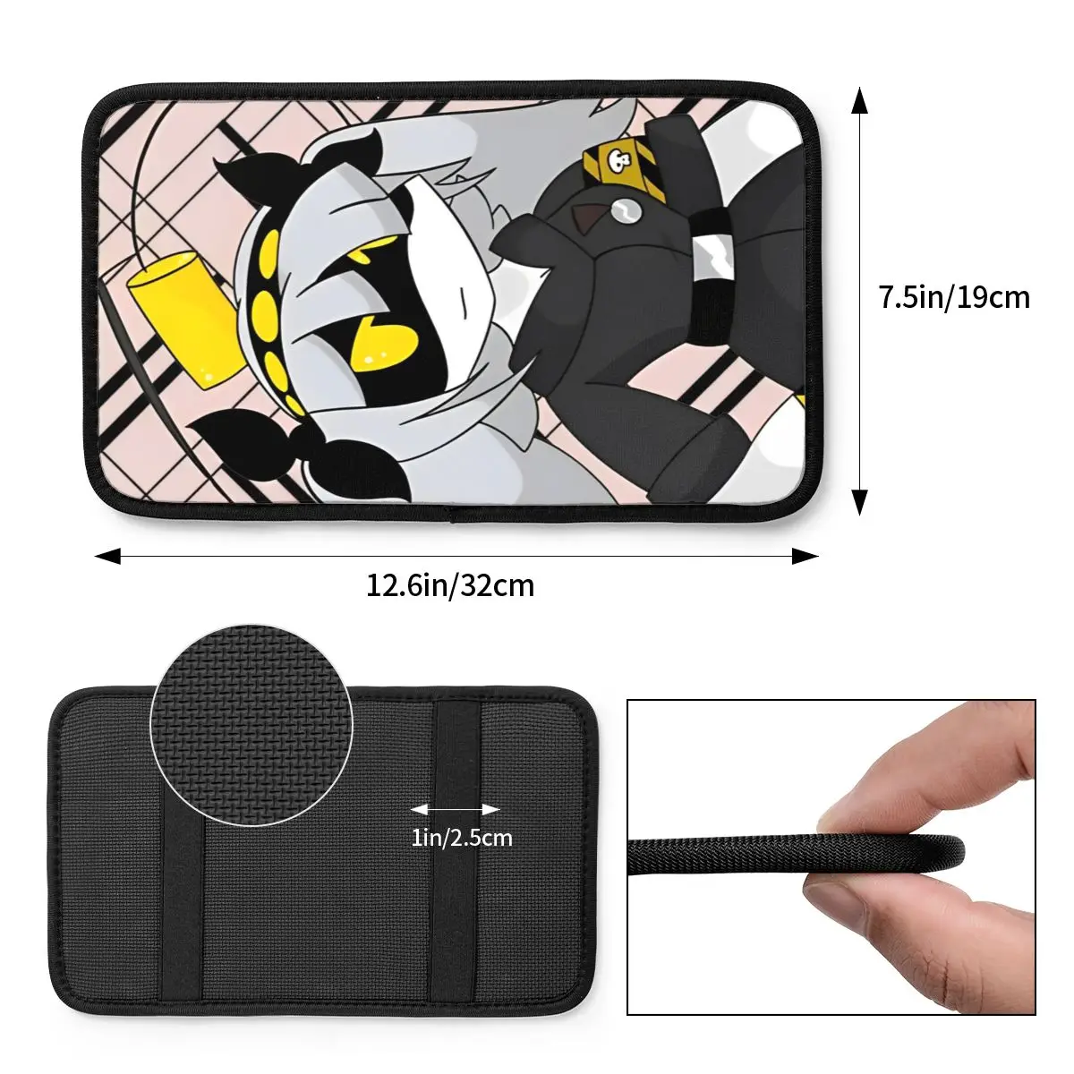 Murder Drones Cartoon Center Console Cover Pad for Cars Car Interior Accessories Non-slip Armrest Cover Mat