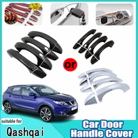 Para Nissan Qashqai Rogue accesorios Sport J11 2013-2022 2021 Scratch cromo puerta de fibra de carbono manija externa accesorios de coche