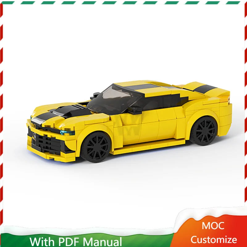 

349 шт., хит продаж, MOC, расширенная желтая модель суперкара, строительные блоки, игрушки «сделай сам», развивающие игрушки для детей и взрослых, подарок-сюрприз