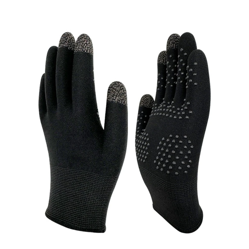 Touchable Screen Gaming Gloves Sweatproof Silver Fiber Finger Sleeves for Mobile Gaming Daily Cycling Mountaineering