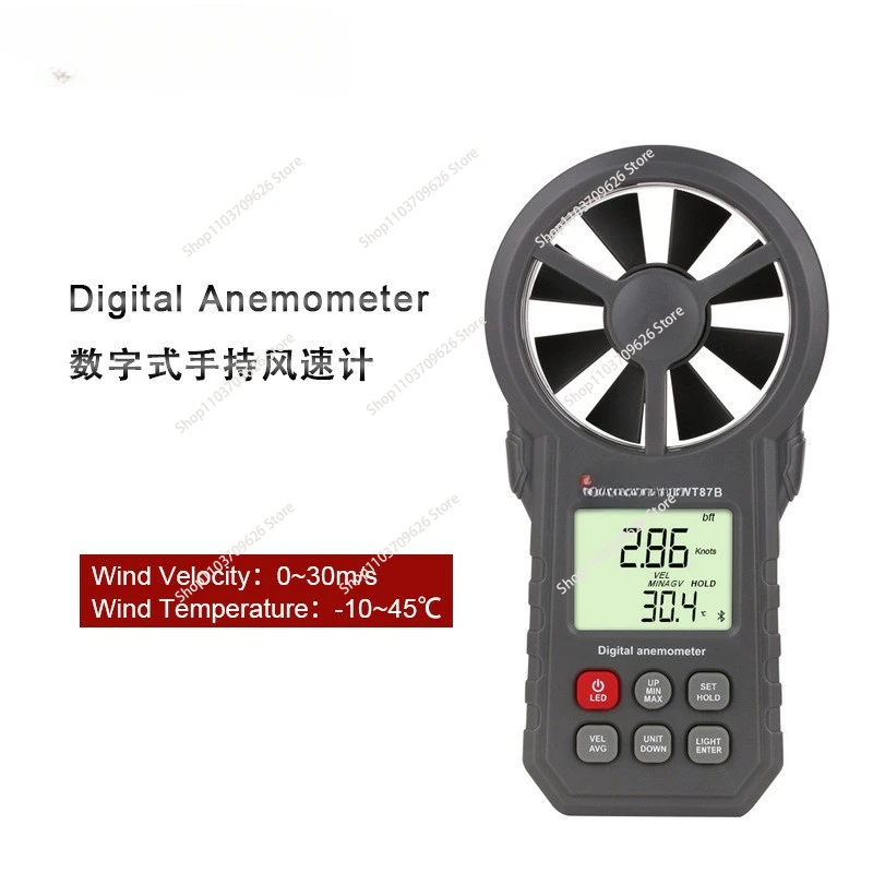 WT87A Digital Bluetooth Anemometer Wind Speed Meter Wind Velocity Flow Temperature Chill Air Volume Mesaure Data Record