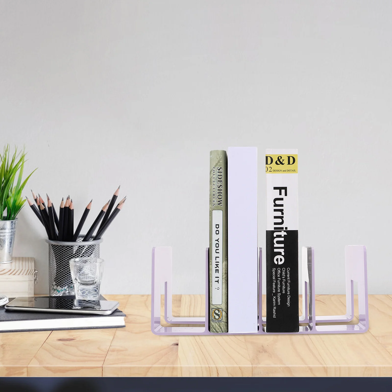 1 قطعة حامل كتب أكريليك ثابت ودعم قوي مثالي للكتب والمجلات ومنظمة المكتبة المدرسية والمكتب المنزلي #6