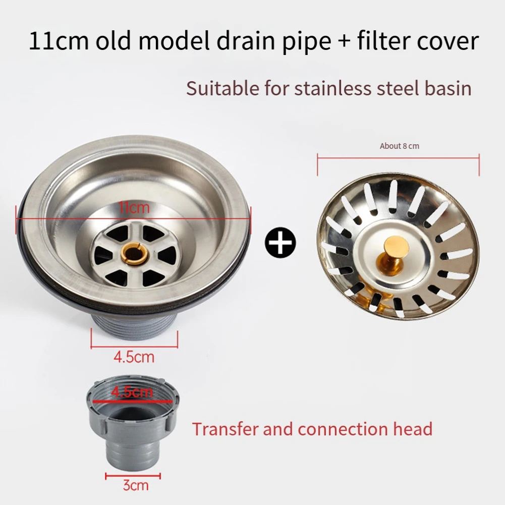 1PC Stainless Steel Sink Drain Trash Strainer Kitchen Washbasin Drain Stopper For Kitchen Bathroom Drain Accessories - Image 6