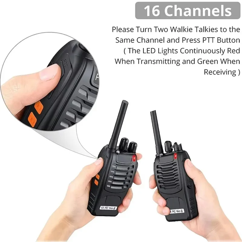Pro 2PCS Baofeng BF-888S 12W UHF 400-470MHz Dual Band Walkie Talkie with USB Charging for Hunting/Outdoor