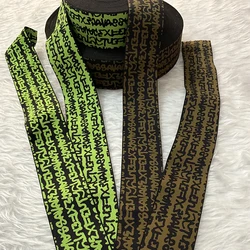 45mm Colored Letter Jacquard Elastic Band for Sewing Belt Rubber Bands Spandex Webbing Elasticity Tape DIY Stitching By Meter