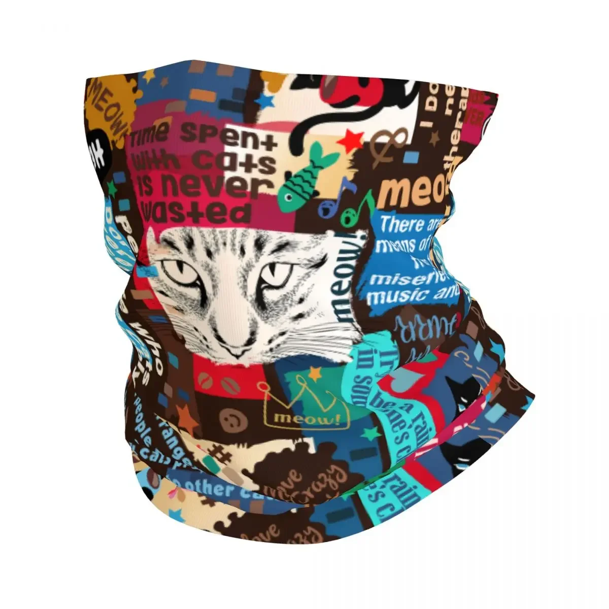 Cat Lover Bandana Neck Gaiter Printed Quotes About Cats Balaclavas Wrap Scarf Warm Headwear Outdoor Sports Unisex Adult Washable