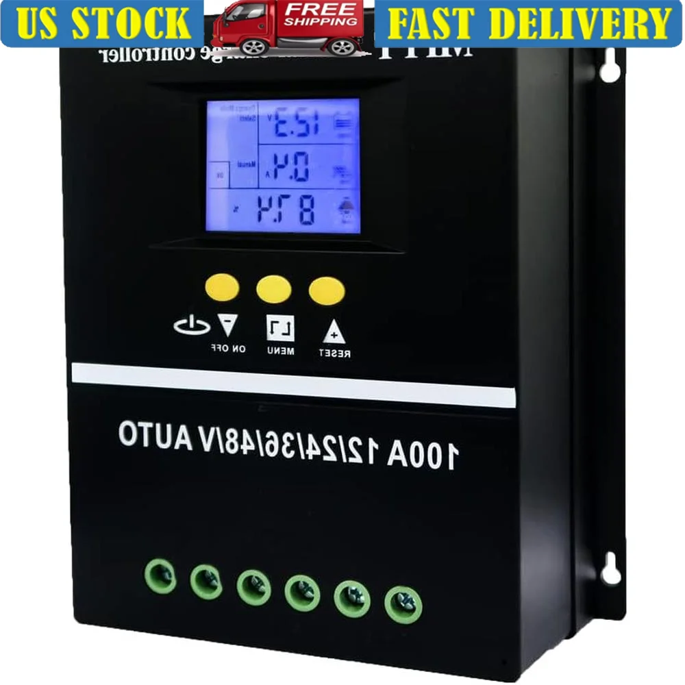 

100A MPPT Solar Charge Controller 12V 24V 36V 48V LCD Display Dual USB Battery Intelligent Regulator Max 100V Input