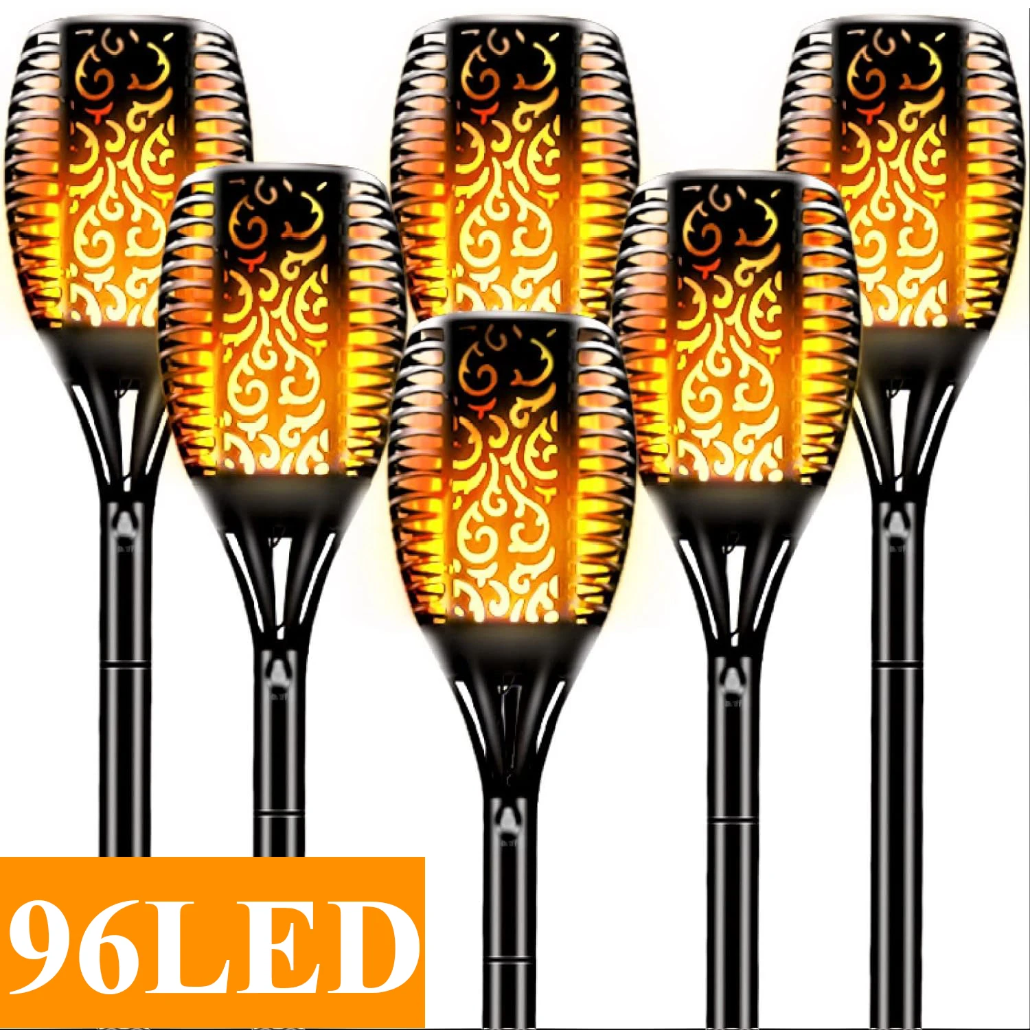 Solar Torch Lights Waterproof Outdoor Flames Lights Flickering Flames Garden Lights Landscape Decoration Pathway Patio Lamp