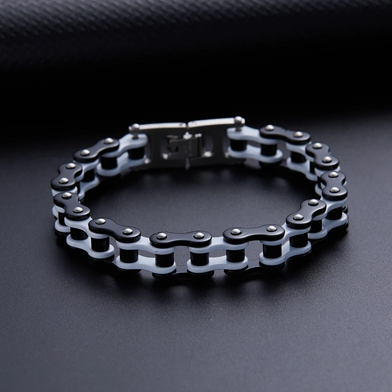 Biker Bicycle Motorcycle Chain Bracelet for Men Bangle Punk Jewelry Men Fashion Titanium Steel Bracelet Birthday Couple Gift