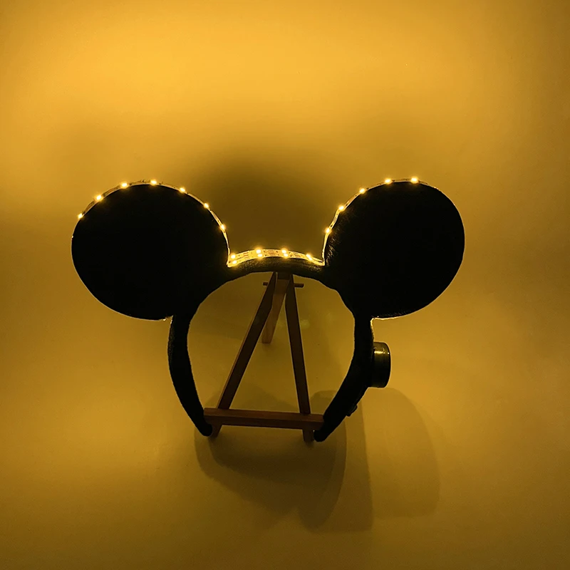 Kawaii Light Up Headband Concert Masquerade Led Hair Accessories Girls Gifts Light Up Blinking Mouse Ears Hairband For Kids
