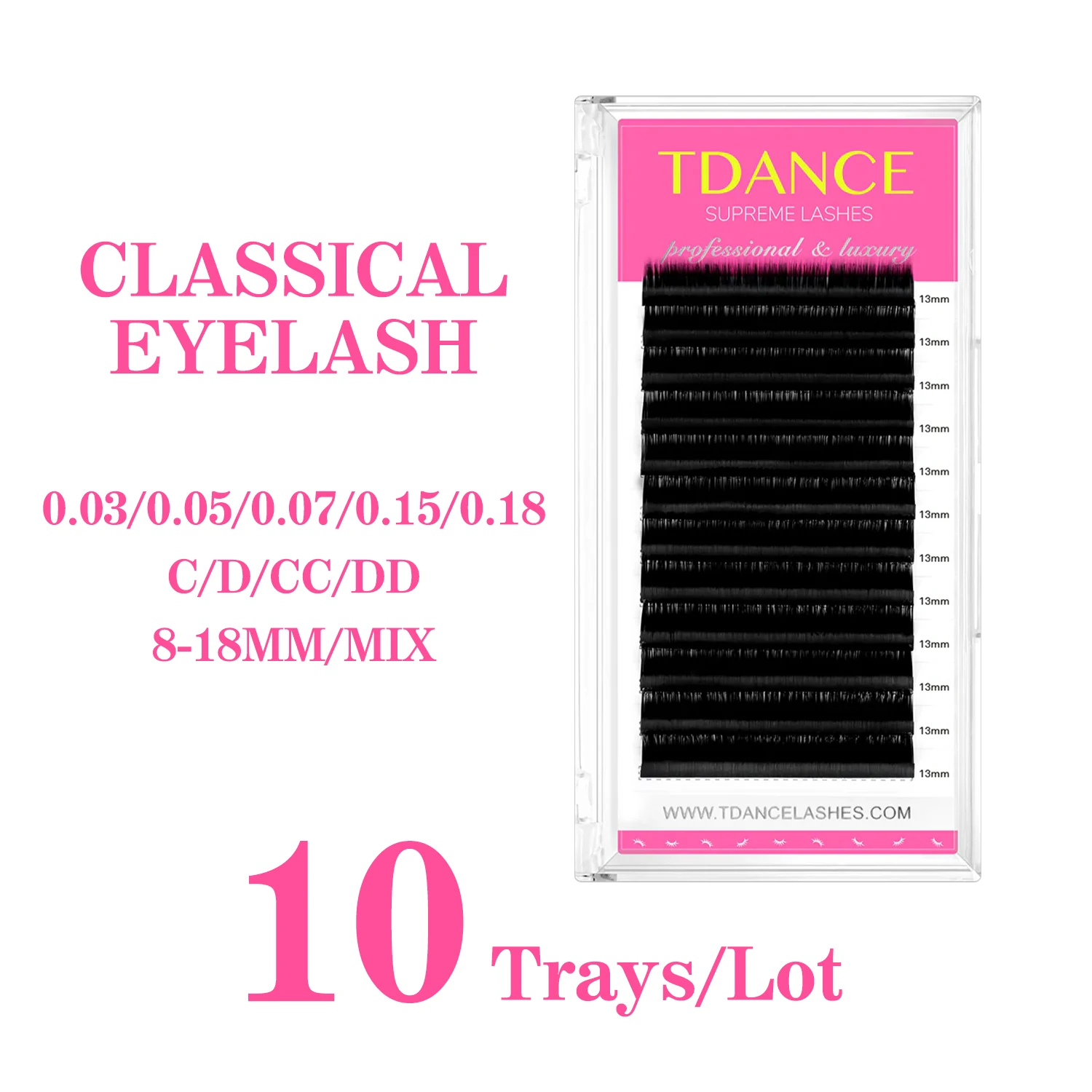 

TDANCE 10 Pcs/Lot Faux Mink Individual Eyelashes 12 Rows Soft Faux Mink Eyelash Extensions For Professinals Suppliers