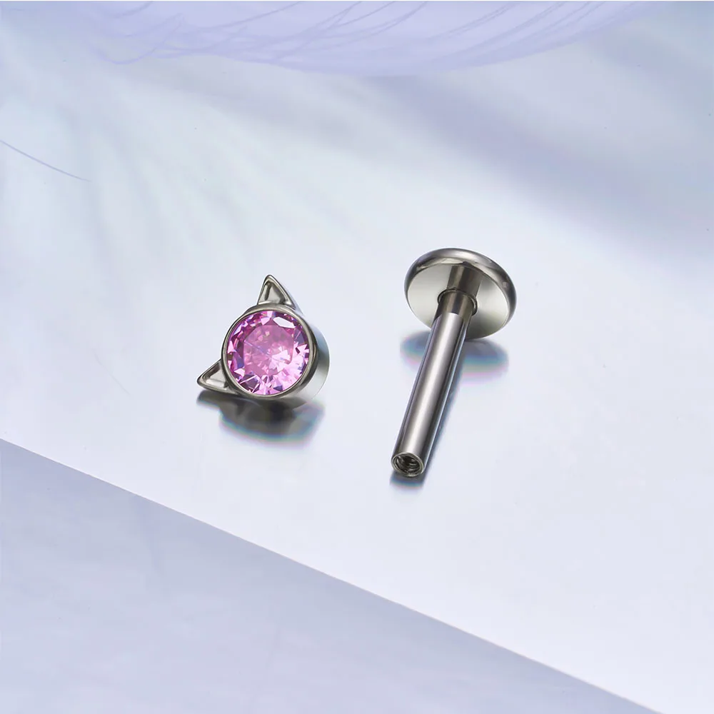 ASTM G23 Titanium Little Devil ZC Ear Cartilage Nail Women\'s Ear Nail Perforation Jewelry Fashion Internal Thread Nose Nail