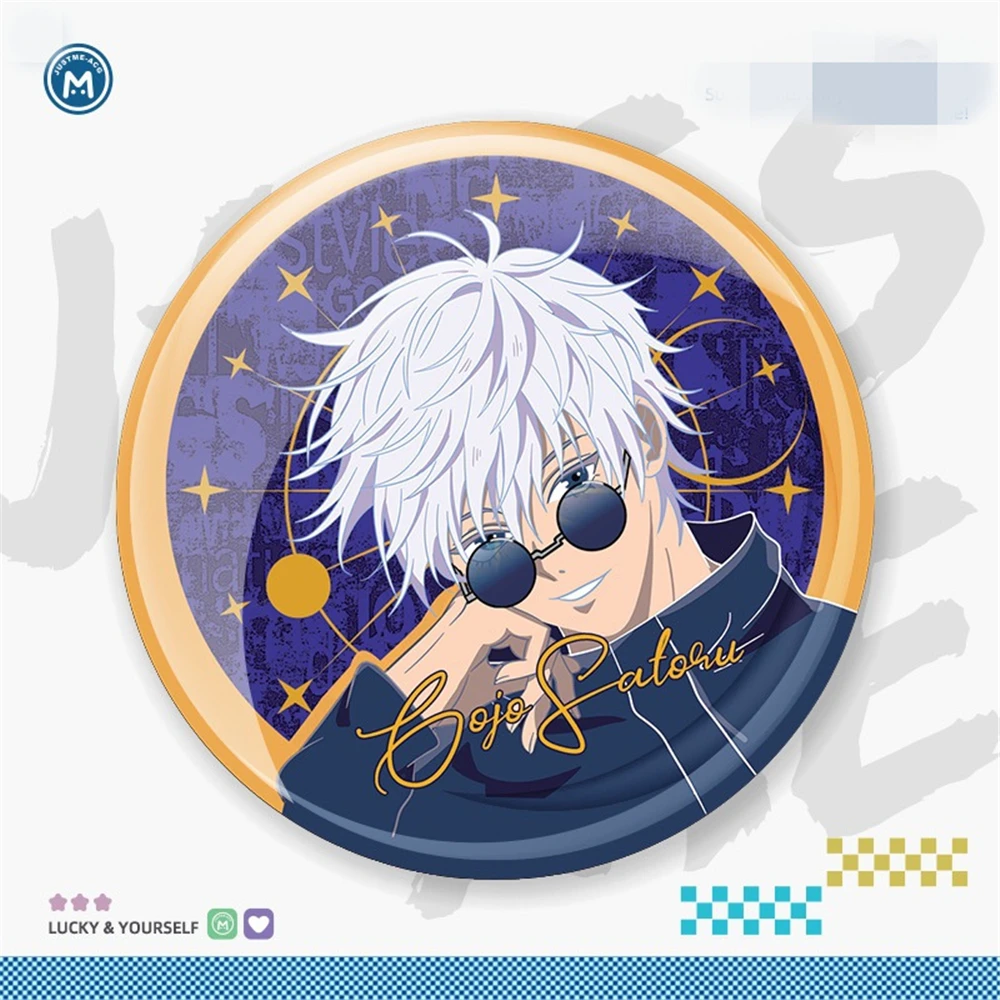 58mm Anime Jujutsu Kaisen Gojo Satoru Geto Suguru Fushiguro Megumi Cosplay COSTUME Badge Pin SPTE Tinplate Brooch﻿ Prop Gift