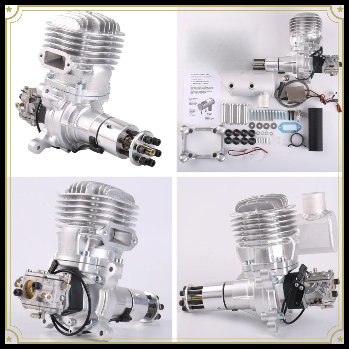 Model Aircraft Engine Single Cylinder Two-stroke Side, Exhaust Natural Air-cooled Hand Start 85CC Displacement
