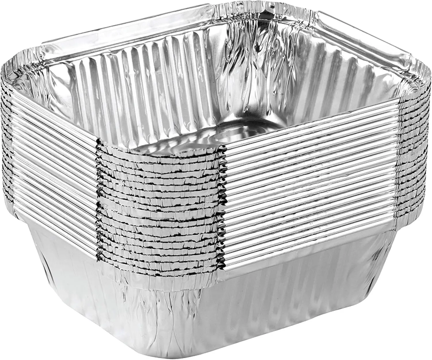 Aluminum Foil Baking Pans 5x6x2 Inch Disposable Oblong Bakeware for Cakes Bread Lasagna, Pack of 20