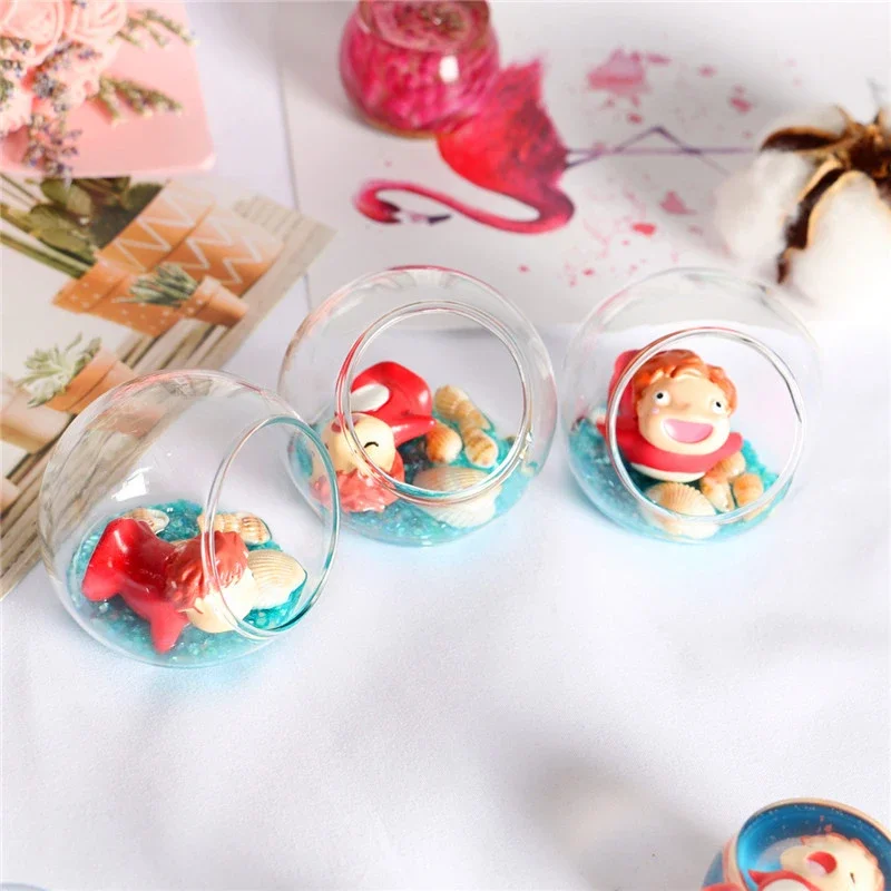 Anime Goudvis Prinses Ponyo Micro Landschap Ornamenten Mini Lichtgevende Goudvis Ji Glas DIY Desktop Model Poppenhuis Decor Speelgoed