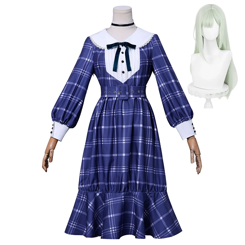 

BanG Dream Ave Mujica Wakaba Mutsumi Cosplay Costume Wig Plaid Skirt Dress Anime Halloween Carnival Women Game Role Play Outfits
