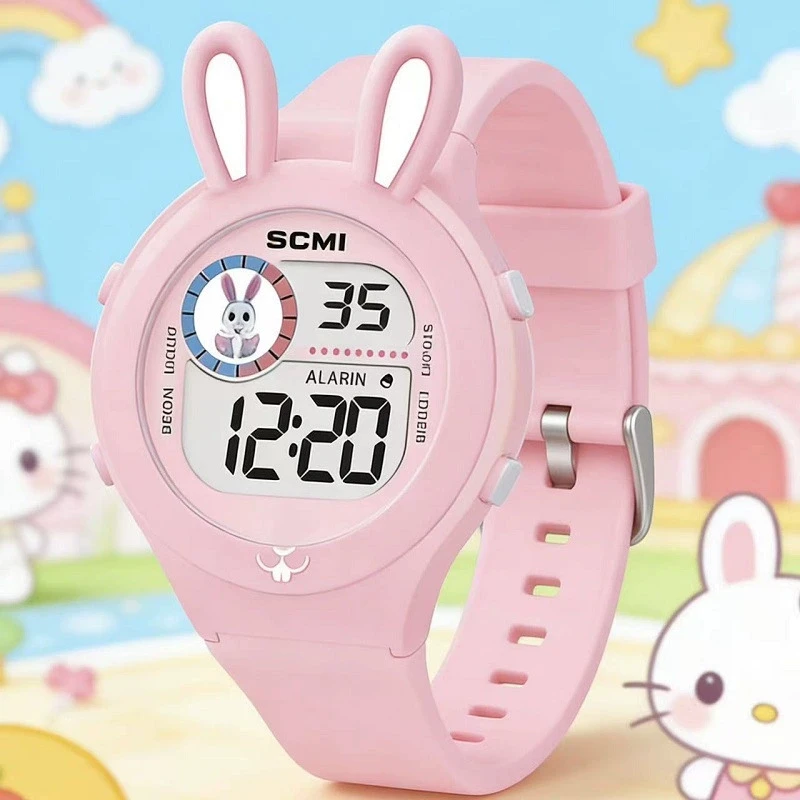 New Fashion Children Cartoon Watch Kids Sports Silicone Watches Girls Boys Cute Digital Watch Students Electronic Watches Gifts