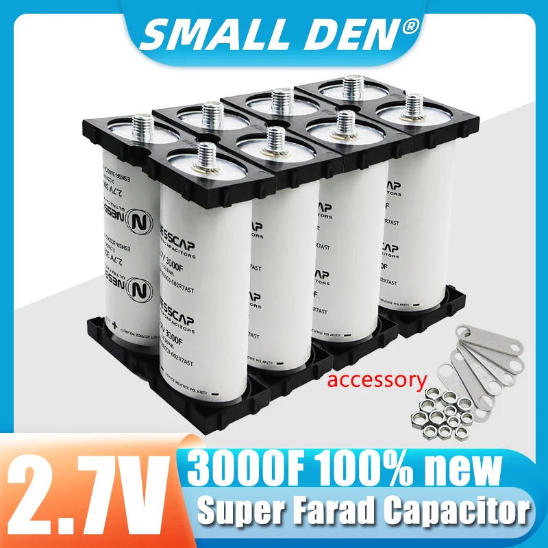 2.7V 3000f 1-24PCS diy 12V 24V 48V Super Farad Capacitor Car Start Power Spot Welding Machine Audio LS Super Capacitor 99 new AA