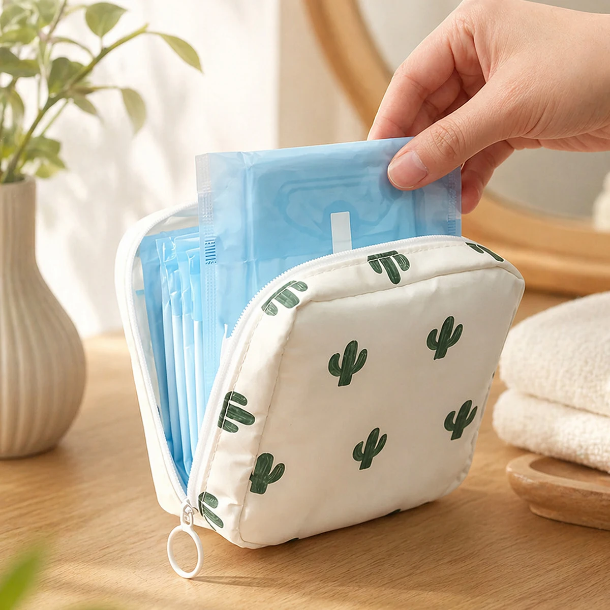 Women Girls Tampon Storage Bag Cosmetic Bag Organizer Bag Organizer Case Sanitary Pad Pouch Napkin Cosmetic Bags Tampon Holder
