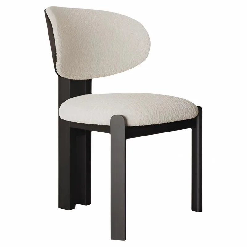 Mesa de jantar e cadeiras de madeira maciça, simples e moderna, sala de estar, jantar, banco traseiro, bolsa macia, lã de cordeiro, luz, luxo, lazer