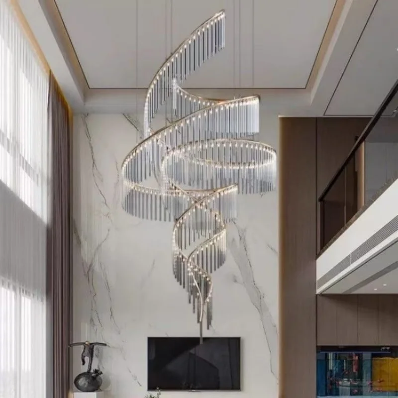 

Современная вилла: Дизайнерские светильники для гостиной и спиральной лестницы с эффектом объемного освещения, создающие особую атмосферу, для ресторанов и кафе.